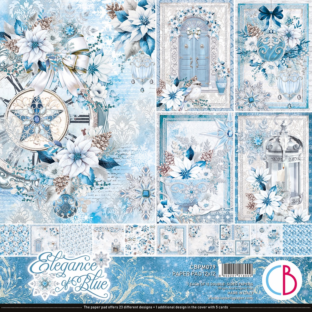 Ciao Bella Paper - Elegance of Blue Paper Pad (12"x12")