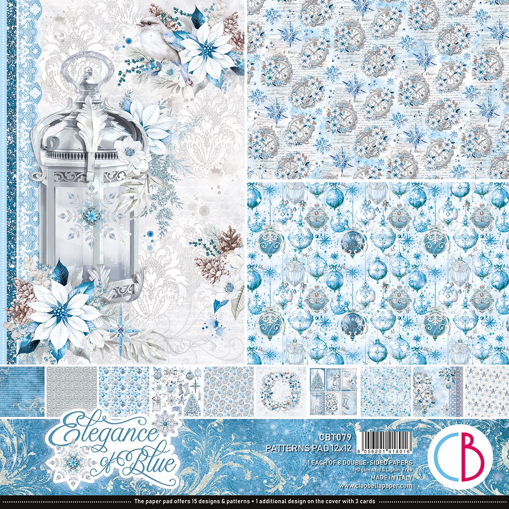Ciao Bella Paper - Elegance of Blue - 12"x12" Patterns Pad 