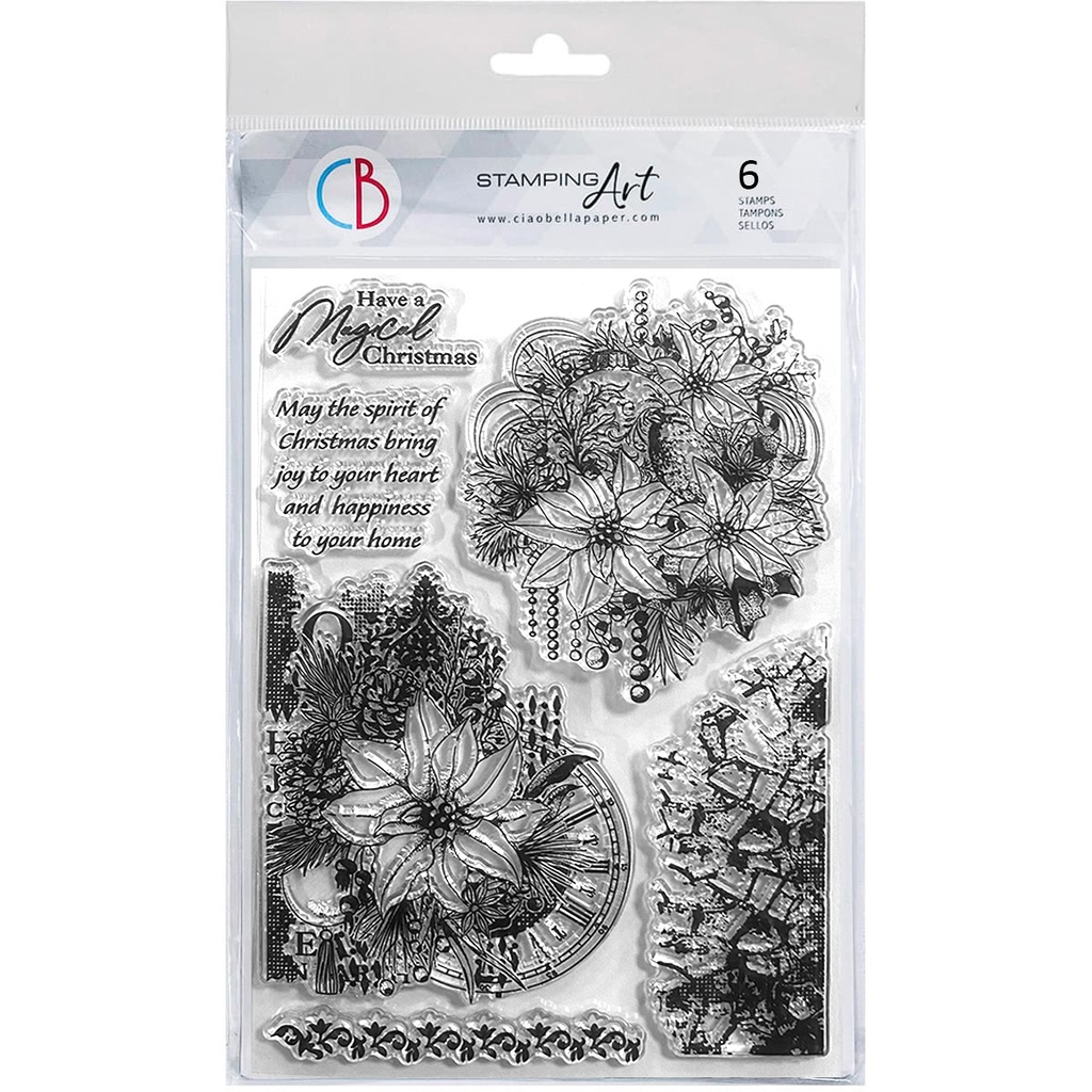 Ciao Bella Paper - Boho Christmas 6"x8" stamp set