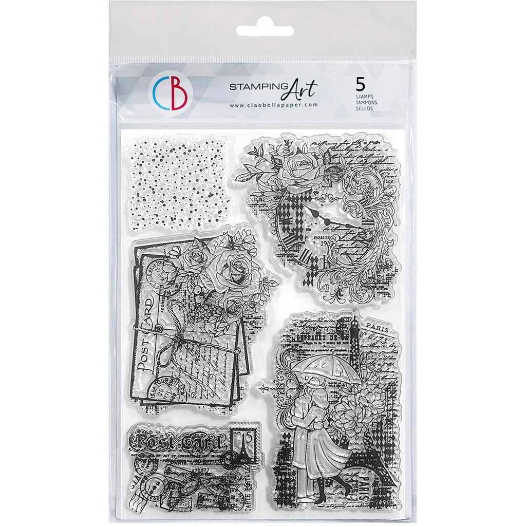 Clear Stamp Set 6"x8" Winter Romance