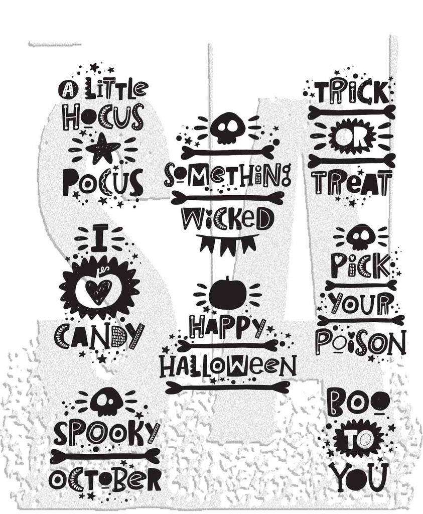 Tim Holtz - Stampers Anonymous - Cling Stamps - Halloween Whatnots
