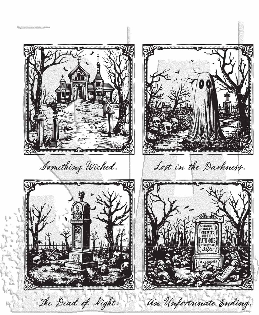 Tim Holtz - Stampers Anonymous Cling Stamps - Framed Frights
