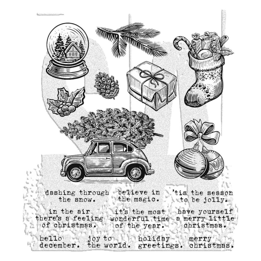 Tim Holtz - Stampers Anonymous Cling Stamps - Home For Christmas