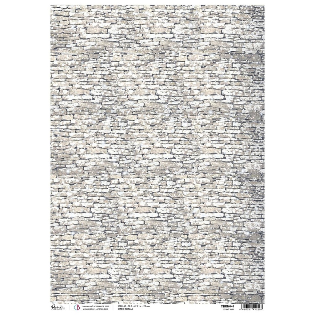 Ciao Bella Paper - Stone Wall A3 rice paper (3 Pack)