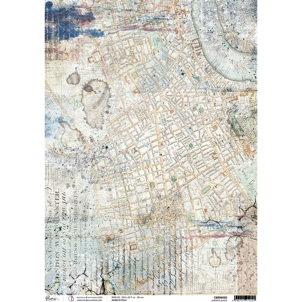 Ciao Bella Paper - London's Alleys A3 rice paper (3 Pack)