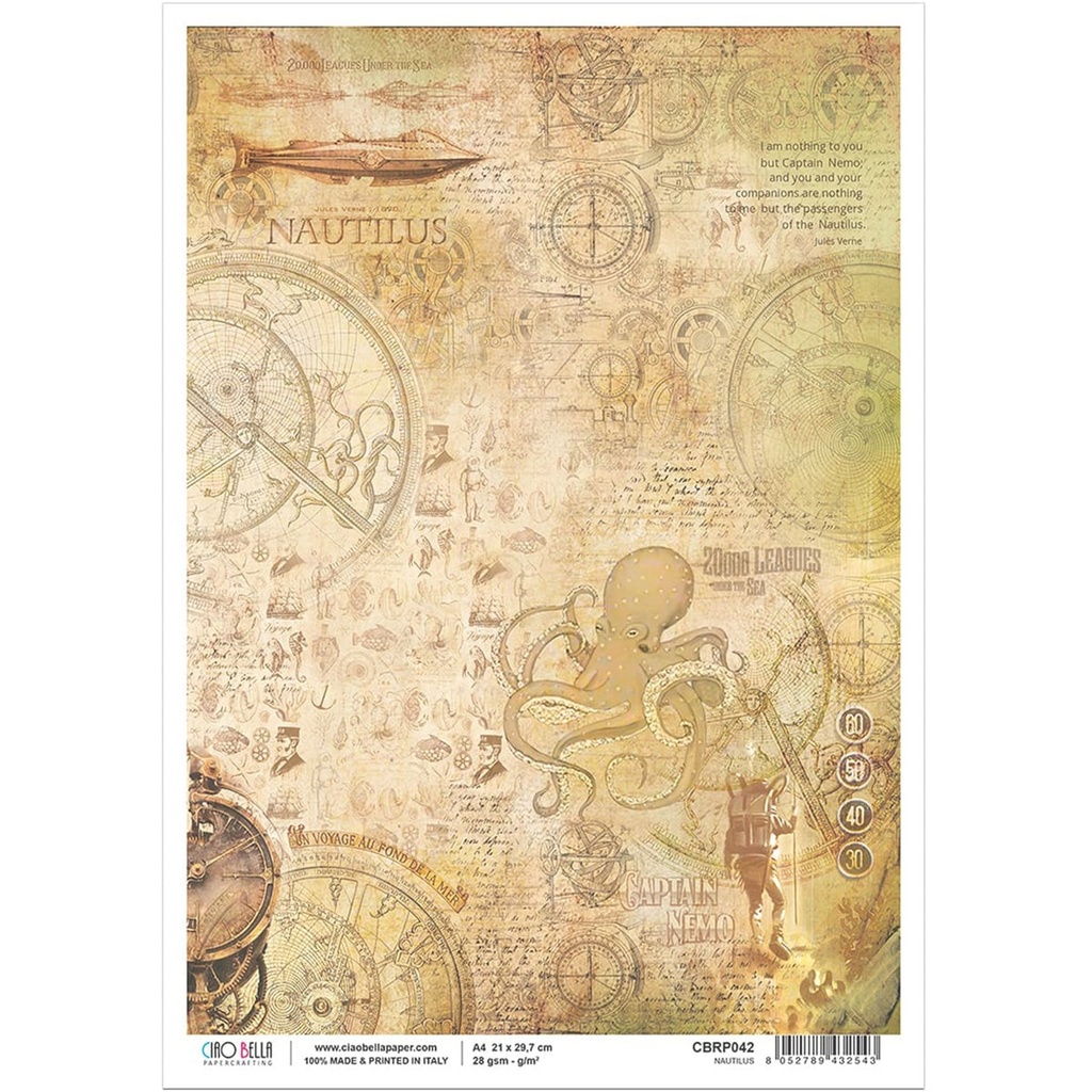 Ciao Bella Paper - Nautilus A4 rice paper (5 Pack)