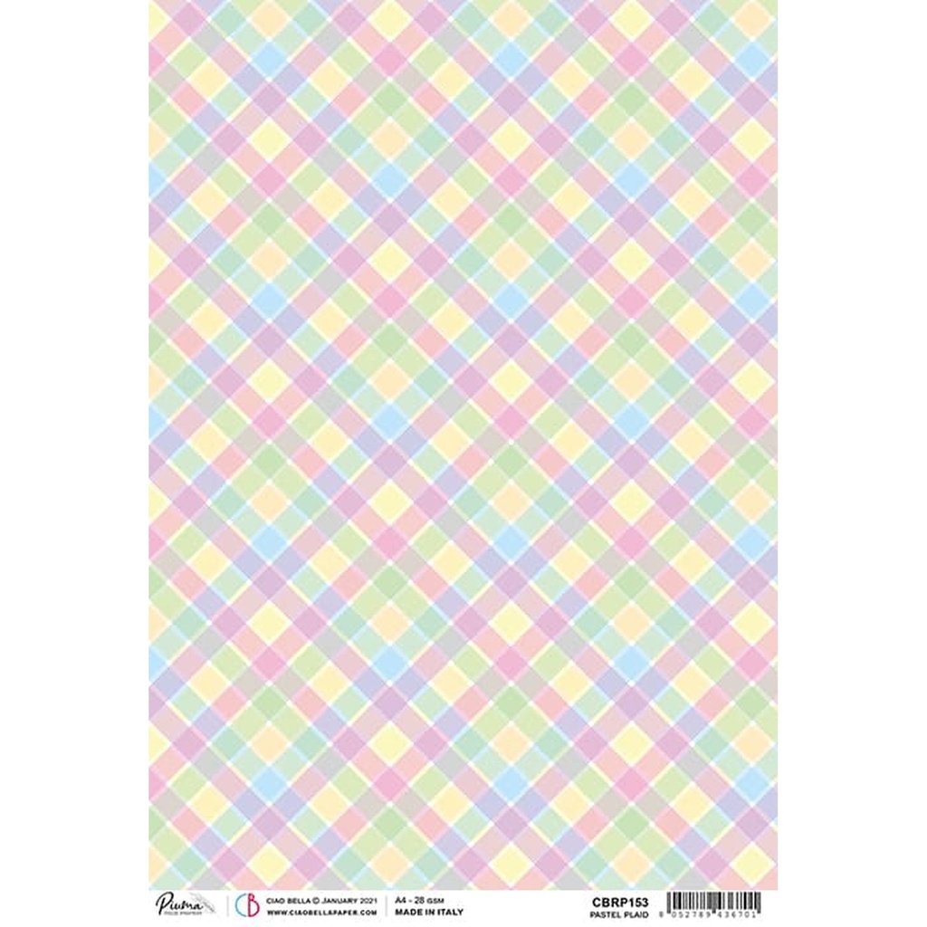 Ciao Bella Paper - Pastel Plaid A4 rice paper (5 Pack)