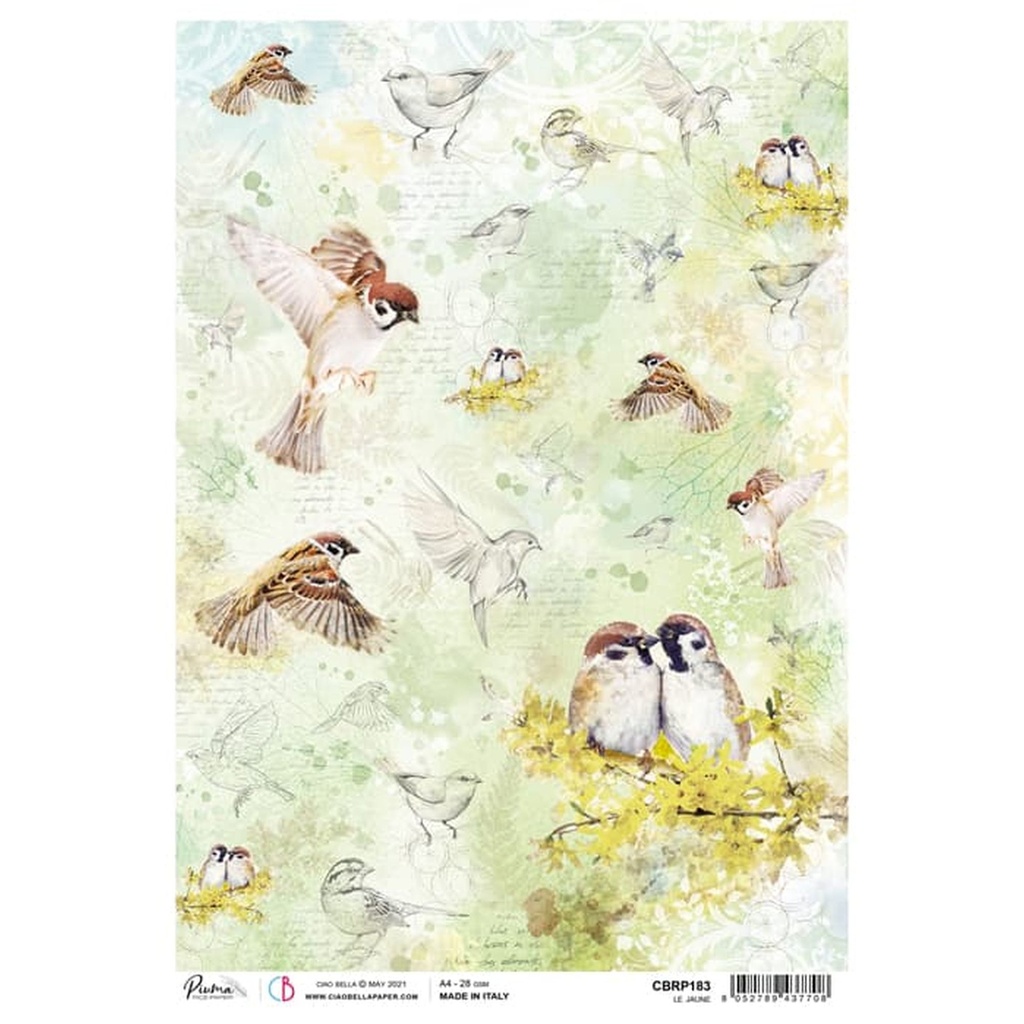 Ciao Bella Paper - Le Jaune A4 rice paper (5 Pack)