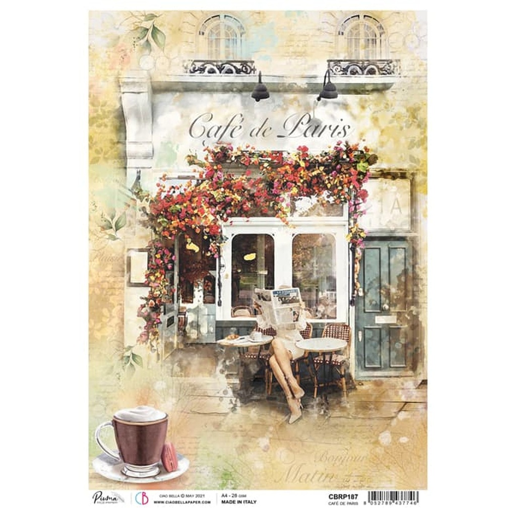 Ciao Bella Paper - Café De Paris A4 rice paper (5 Pack)