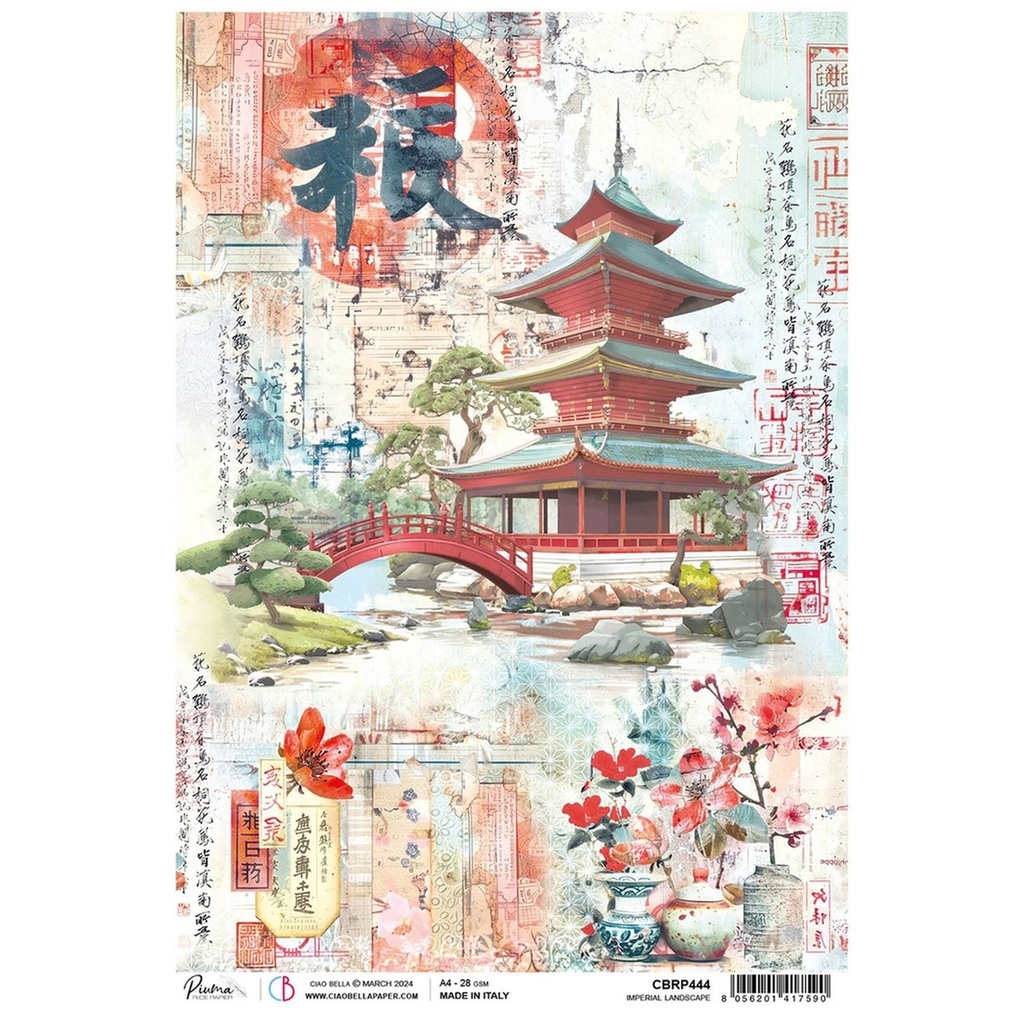 Ciao Bella Paper - Imperial Landscape A4 rice paper (5 Pack)
