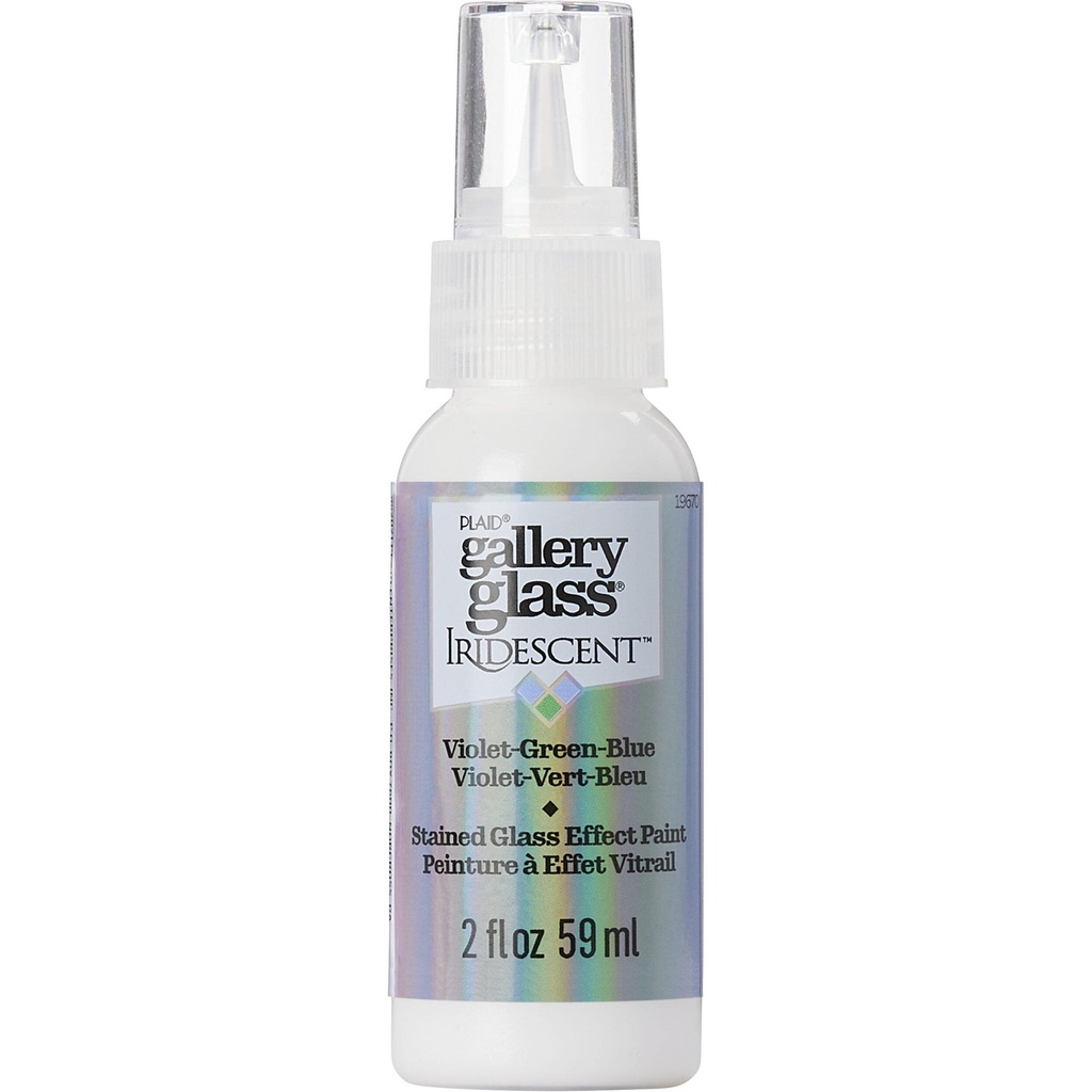 Plaid - Gallery Glass - 2oz - Iridescent Violet Green Blue