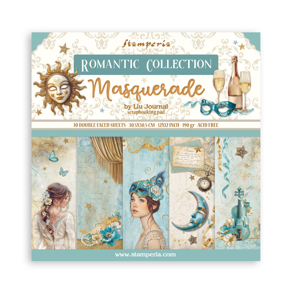 Stamperia - Masquerade - Scrapbooking Pad - 12"x12" Double Sided
