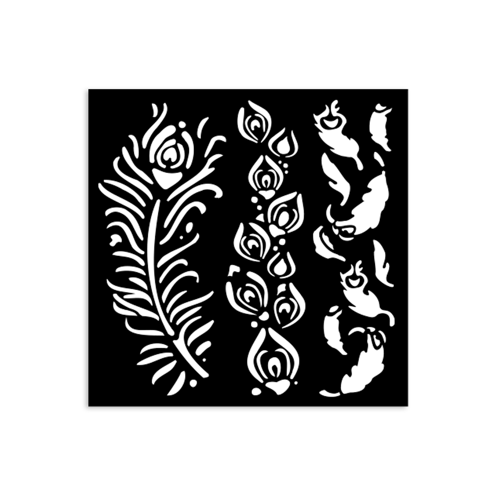 Stamperia - Masquerade - Feathers Stencil (12cmx12cm)