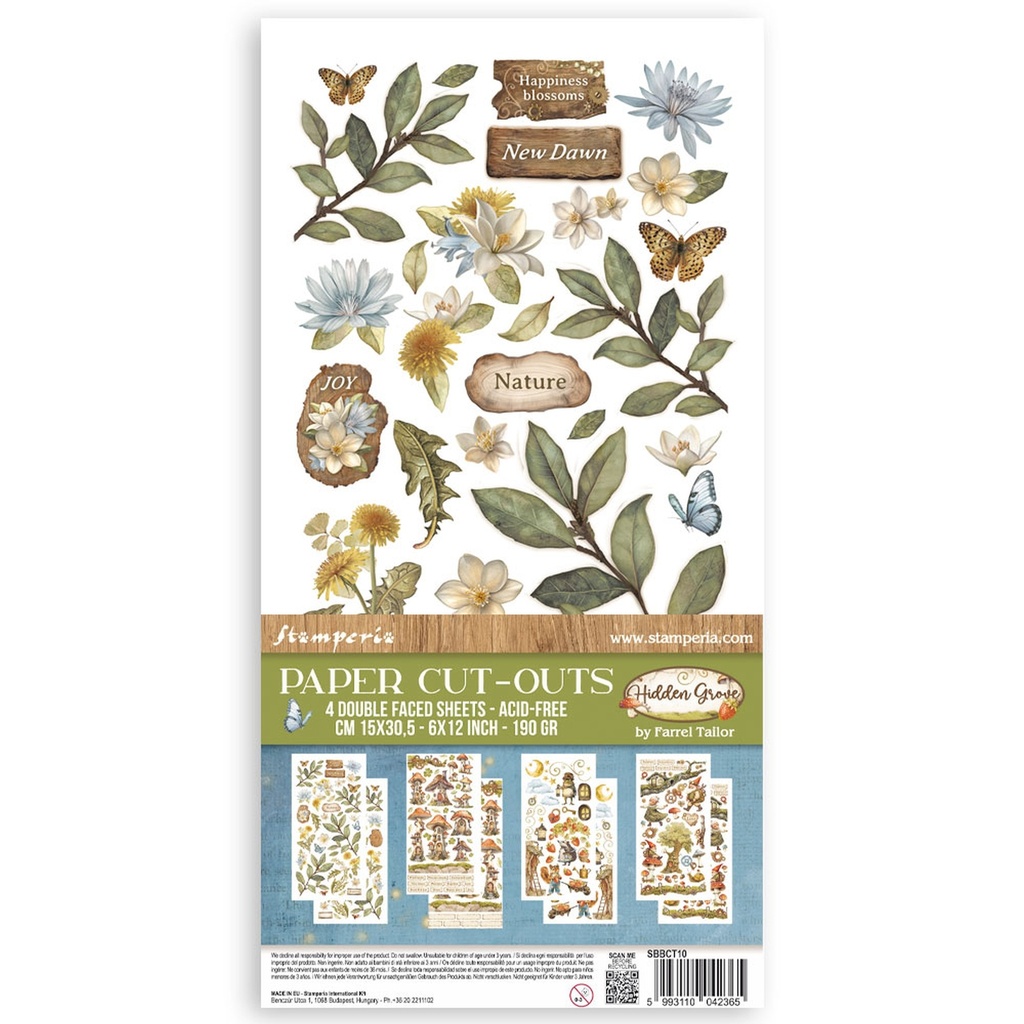 Stamperia - Hidden Grove -  Paper Cut Outs - 4 double sided sheets