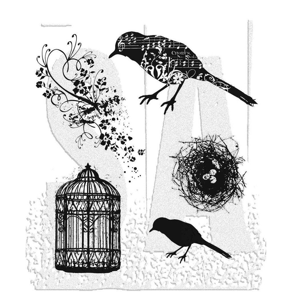 Tim Holtz - Stampers Anonymous Cling Stamps - Artful Flight