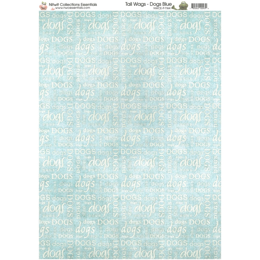Nitwits Tail Wags  Dogs Blue Paper A4 pack of 10 sheets           