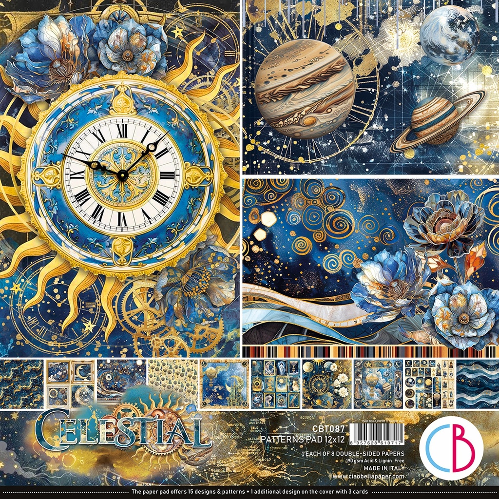 Celestial  Patterns Pad 12"x12" 8/Pkg