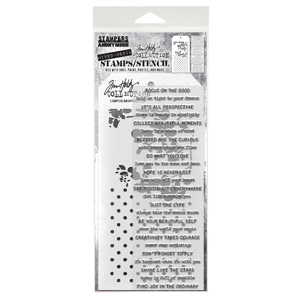 Tim Holtz Mixed-Media Stamps & Stencil Set #13 - Noteworthy