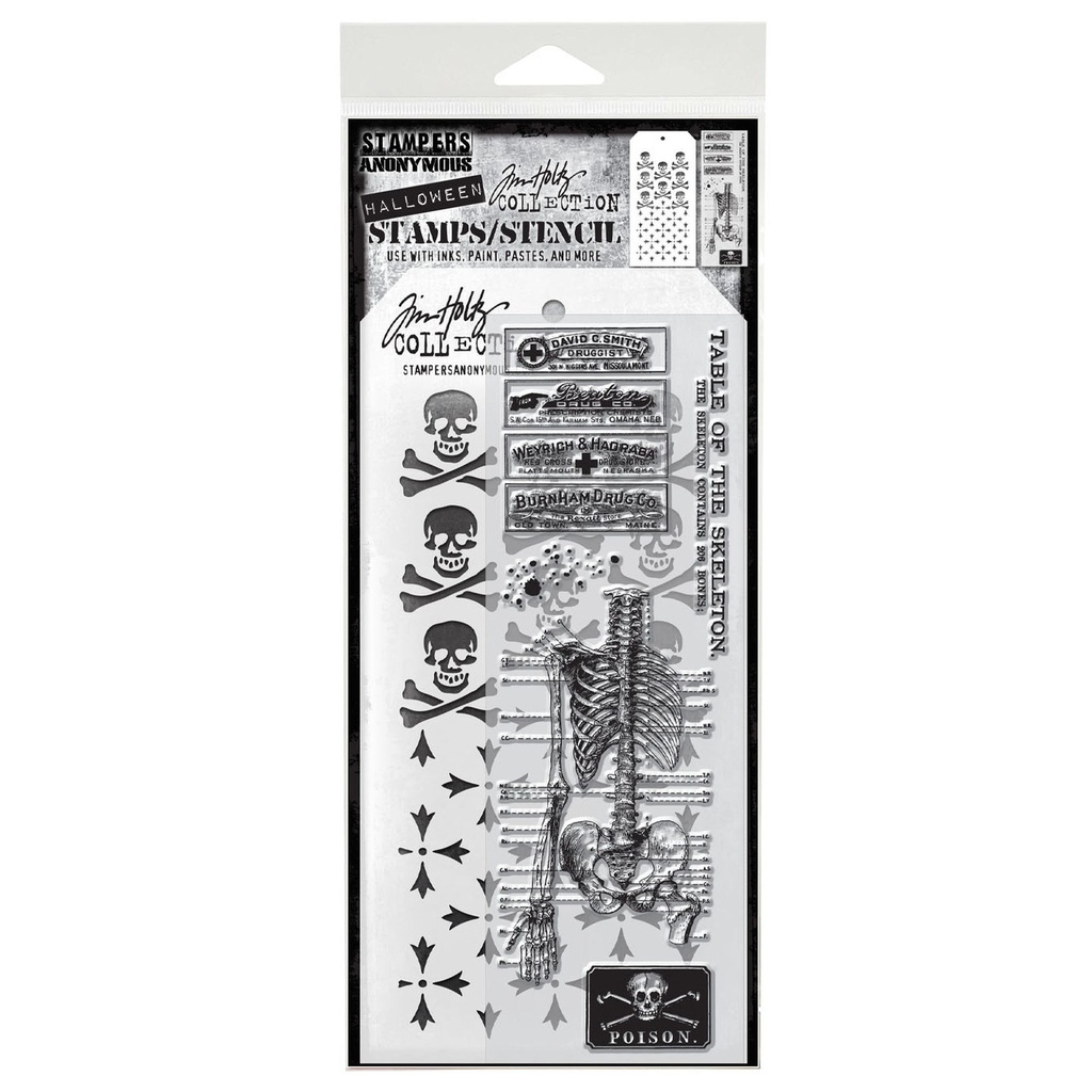 Tim Holtz Mixed-Media Stamps & Stencil Set: MIXED MEDIA SET #29