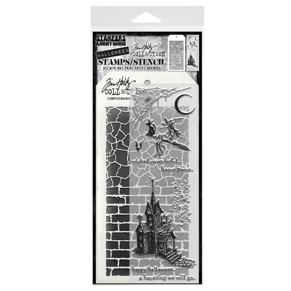 Tim Holtz Mixed-Media Stamps & Stencil Set - BeWitching