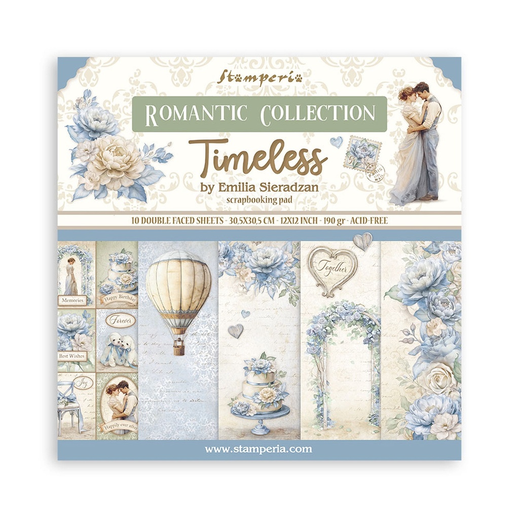 Stamperia - Timeless - Scrapbooking Pad - 10 sheets 12"x12" Double sided