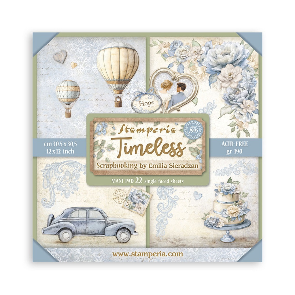 Stamperia - Timeless - Scrapbooking Pad - 22 single sided sheets 12"x12"