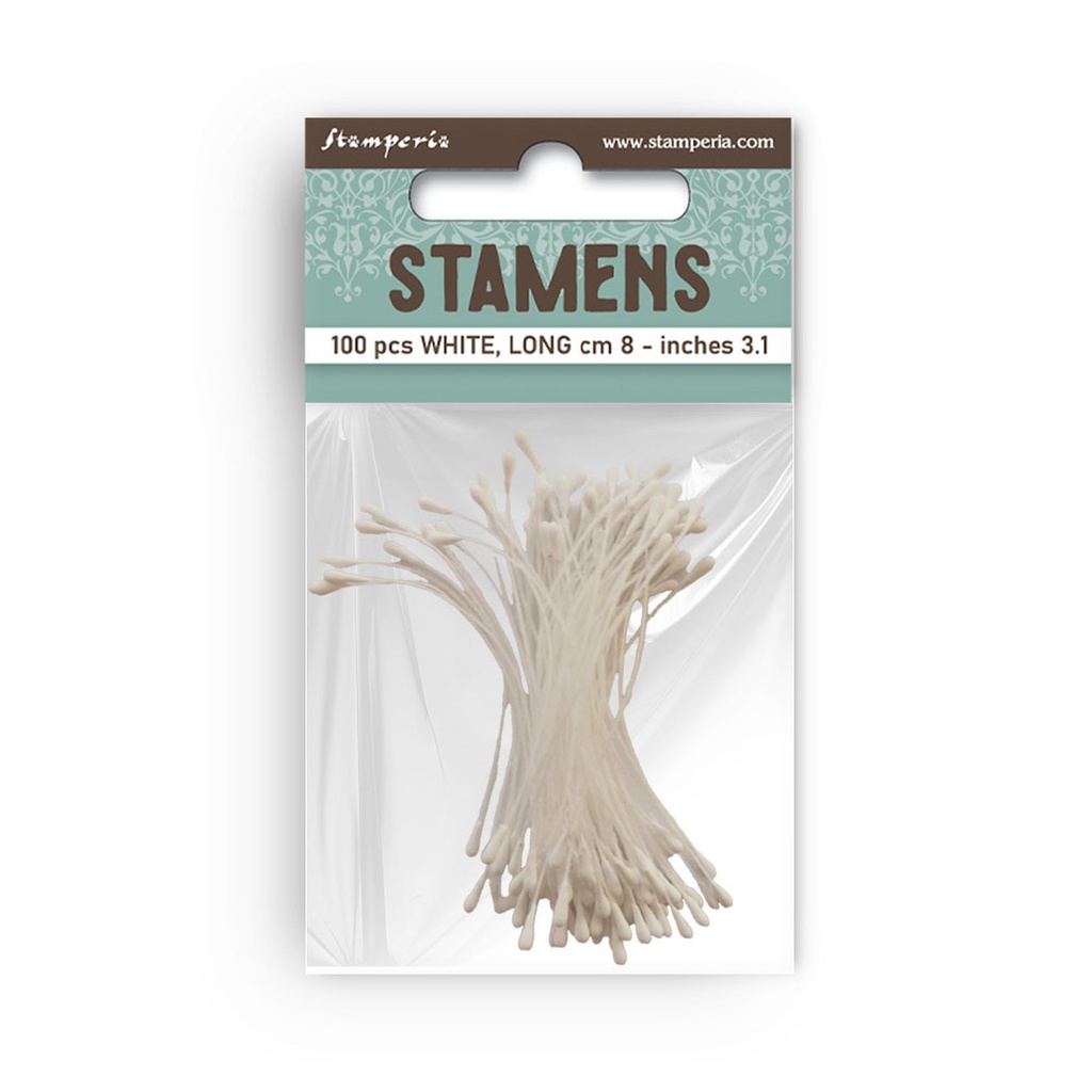 Stamperia - Emilia Sieradzan - Pack 100 stamens 8cm White 