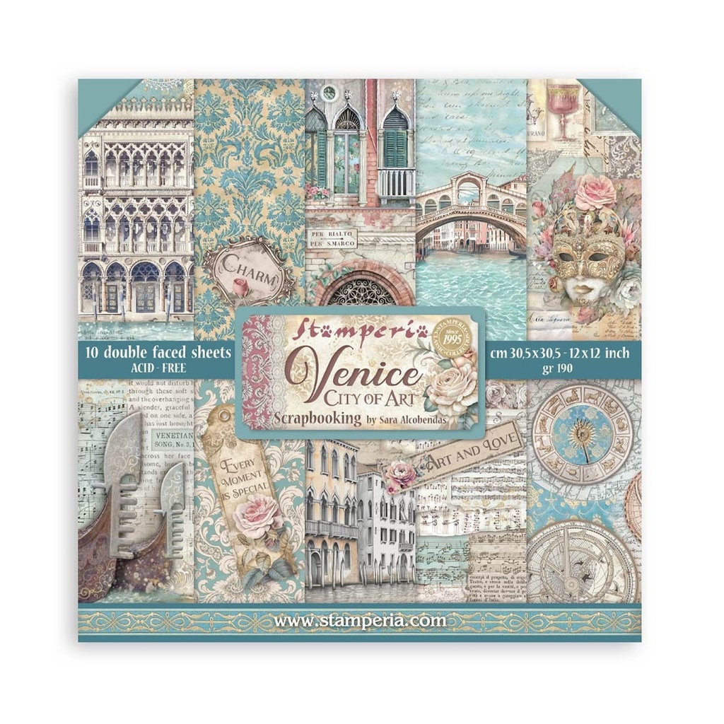 Stamperia - Venice City of Art - 12"x12" Double Sided Scrapbooking Pad 