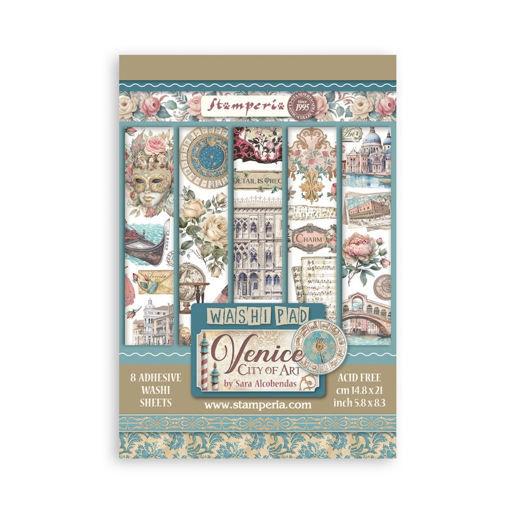 Stamperia - Venice City of Art - Washi pad (A5 - 8 sheets)