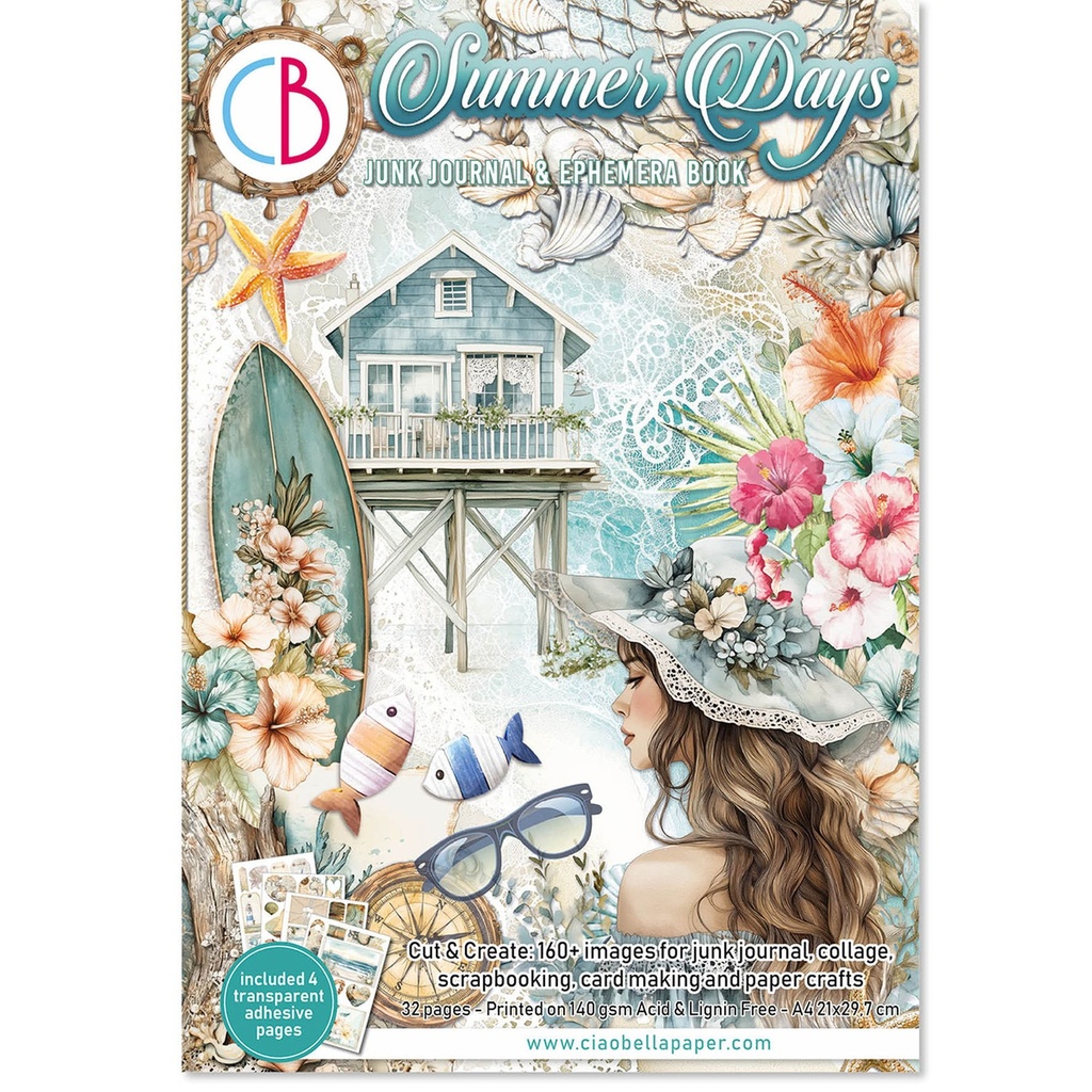 Ciao Bella Paper - Summer Days Junk Journal Ephemera Book