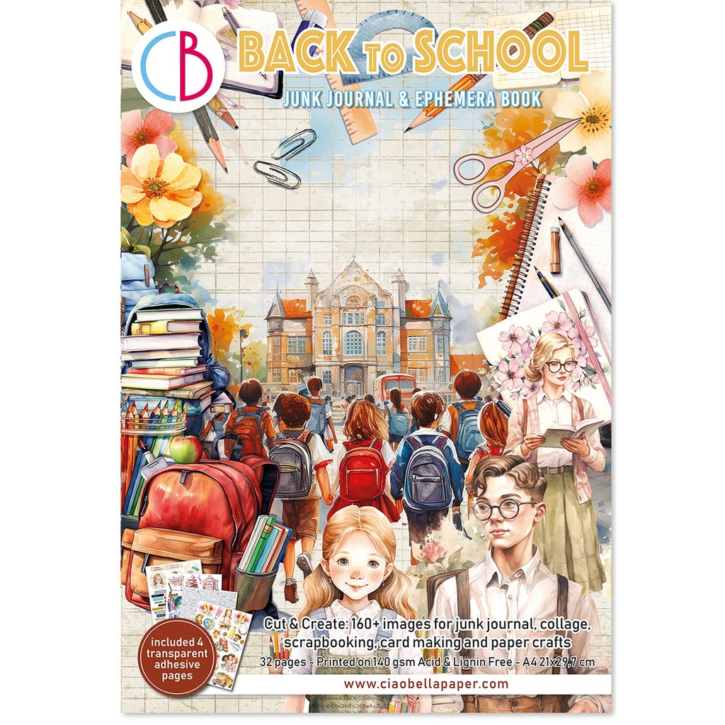 Ciao Bella Paper - Back To School Junk Journal Ephemera Book