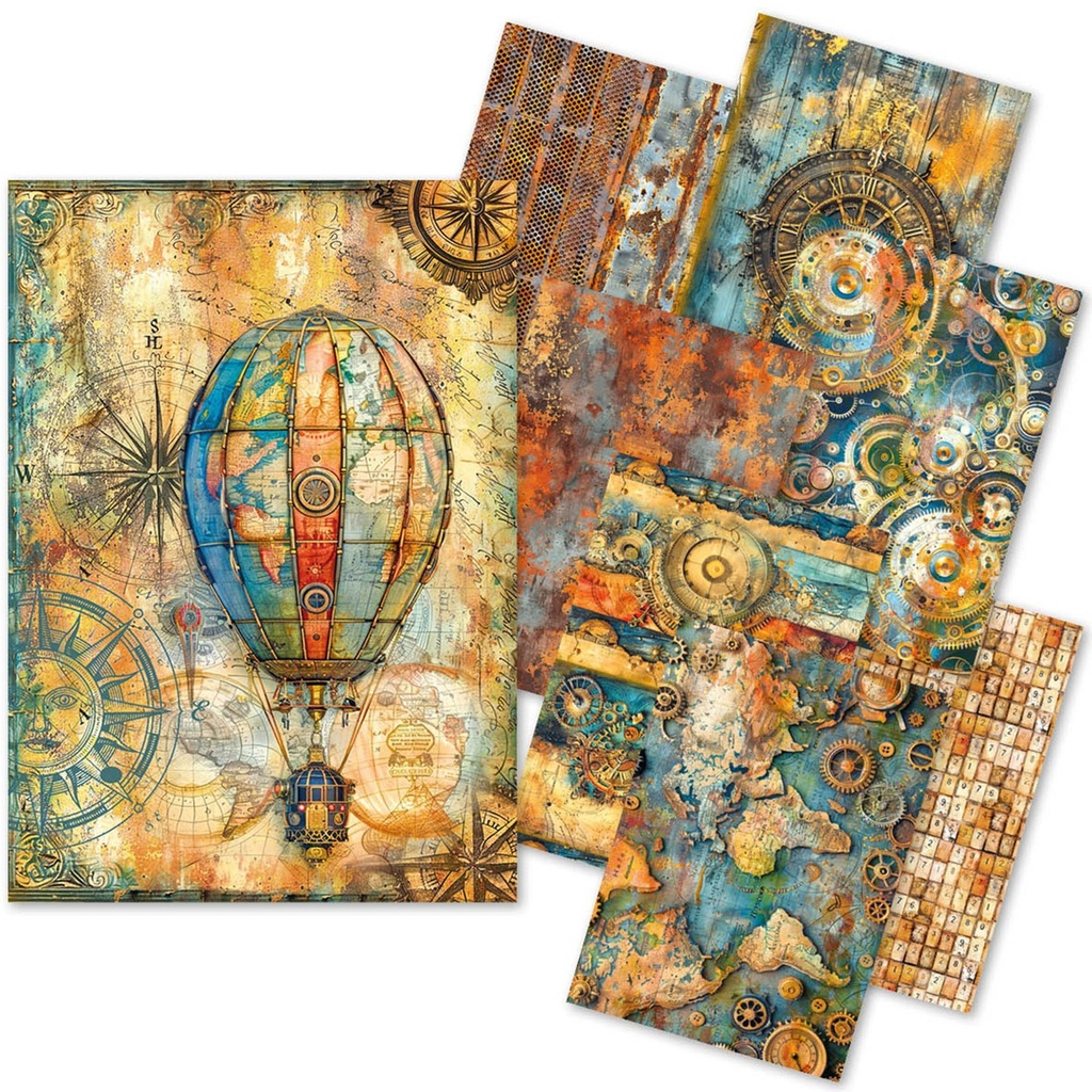 Ciao Bella Paper - Past Time Mixed Craftmix A5 Paper Pack (Tissue & Vellum Variety)
