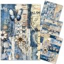 Ciao Bella Paper - Urban Blue Denim A4 Mixed Media rice paper (Shipping from 2nd June)