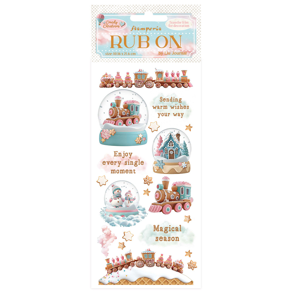 Stamperia - Candy Christmas - Rub-on Snowglobes