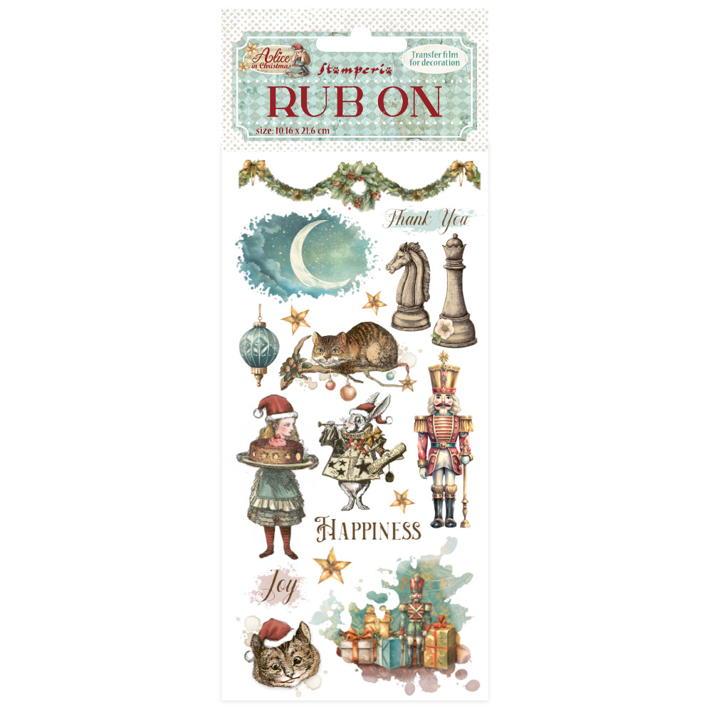 Stamperia -  Alice in Christmas - Rub-on Happiness 