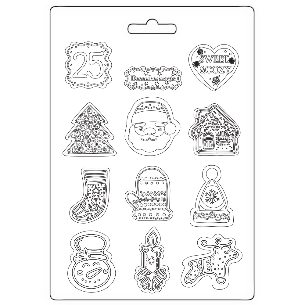 Stamperia - Candy Christmas - Soft Mould A5  elements 