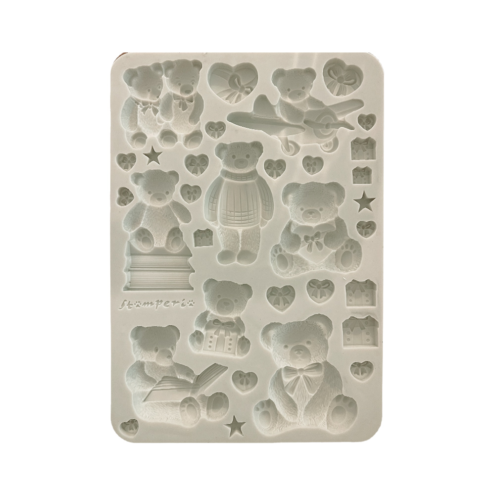 Stamperia - The Owl's House - Silicon mould A5  Teddy Bears 