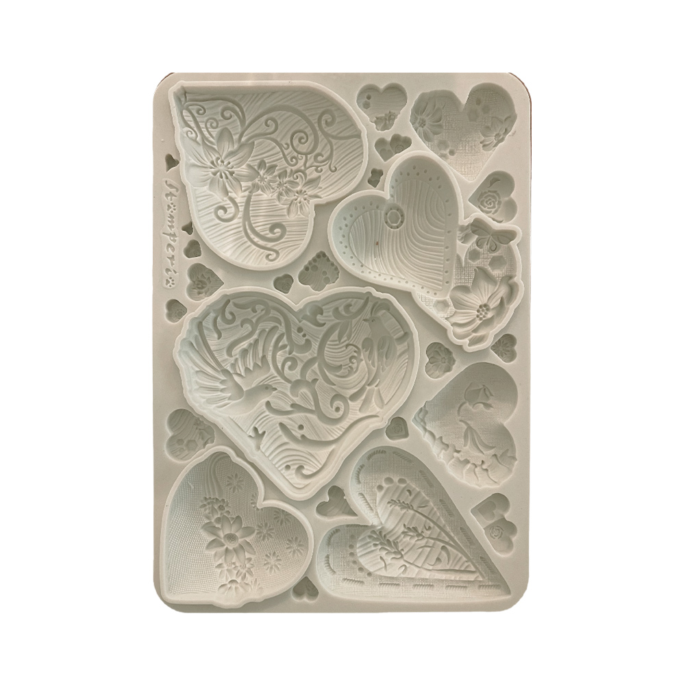 Stamperia -  Alice in Christmas - Silicon mould A5 - Simple Hearts