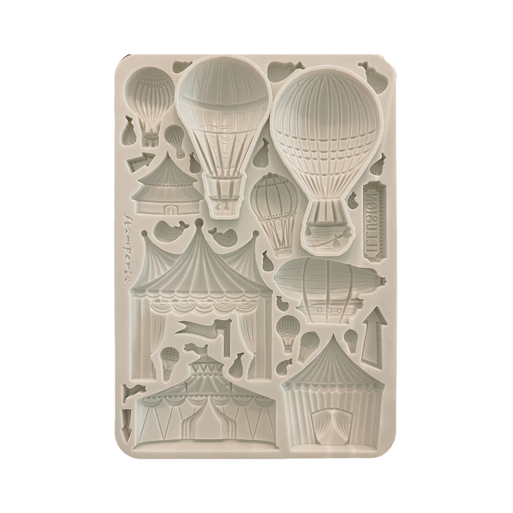 Stamperia -  Alice in Christmas - Silicon mould A5 - Circus & Air Balloons
