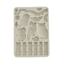 Stamperia - The Owl's House - Silicon mould A5  Owls & Branch 