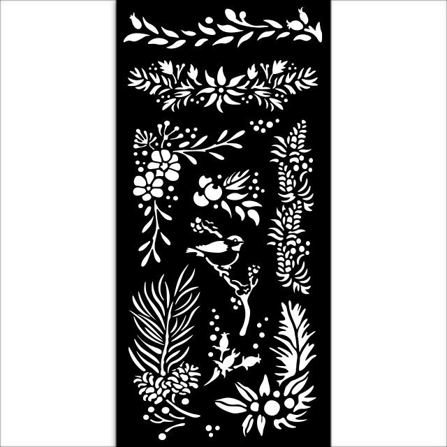 Stamperia - The Owl's House - Branches Stencil (12cmX25cm)  