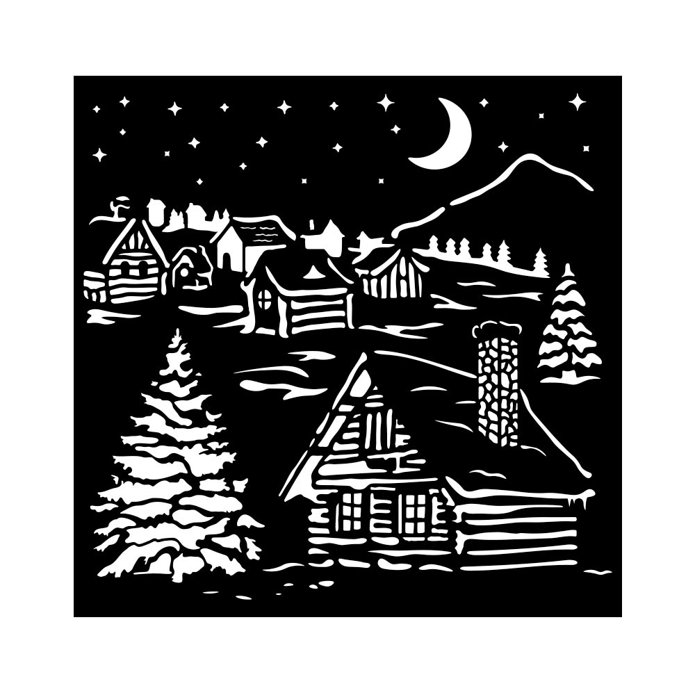 Stamperia - The Owl's House - Cottage Stencil (18cmX18cm) 