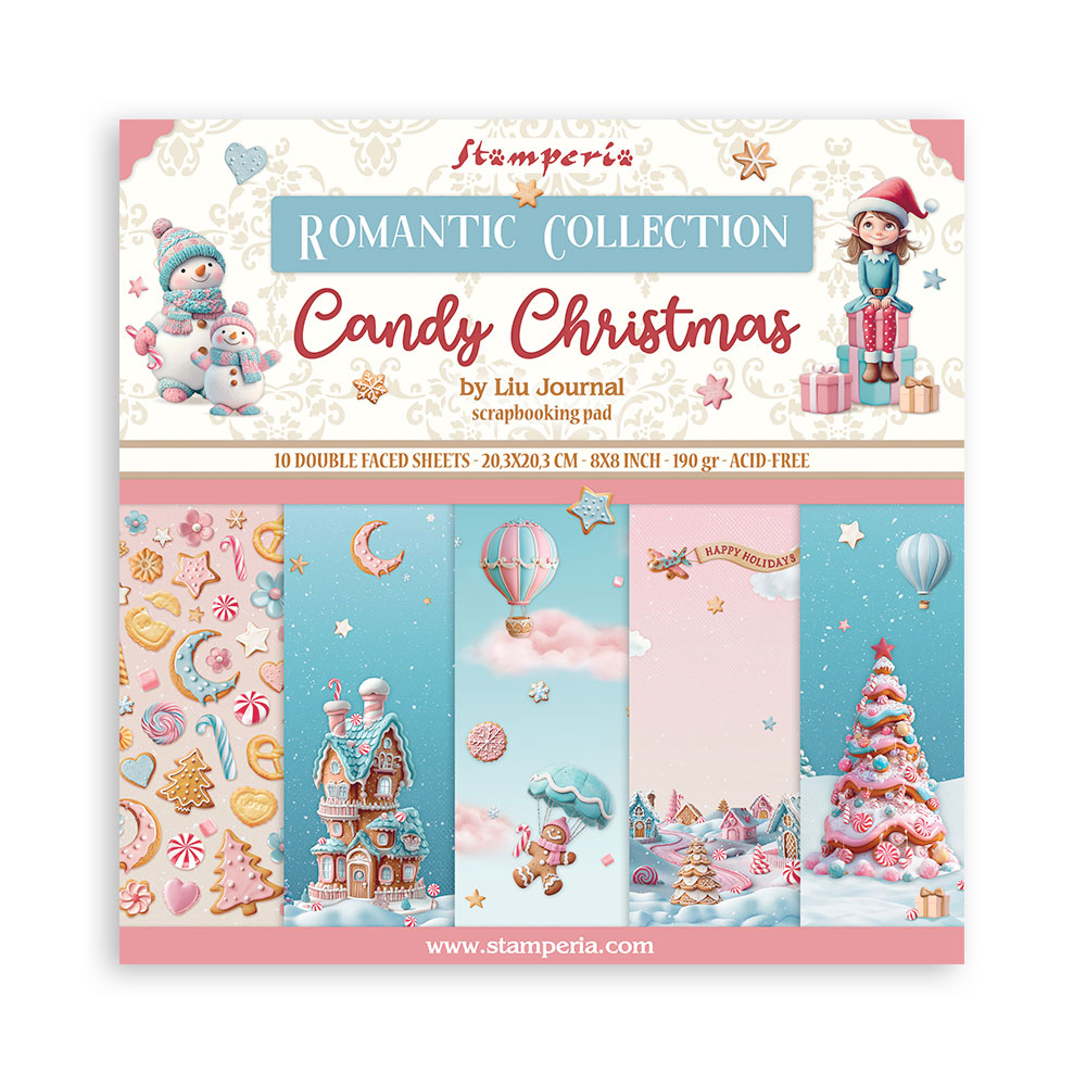 Stamperia - Candy Christmas - 8"X 8" Double Sided Scrapbooking Pad  