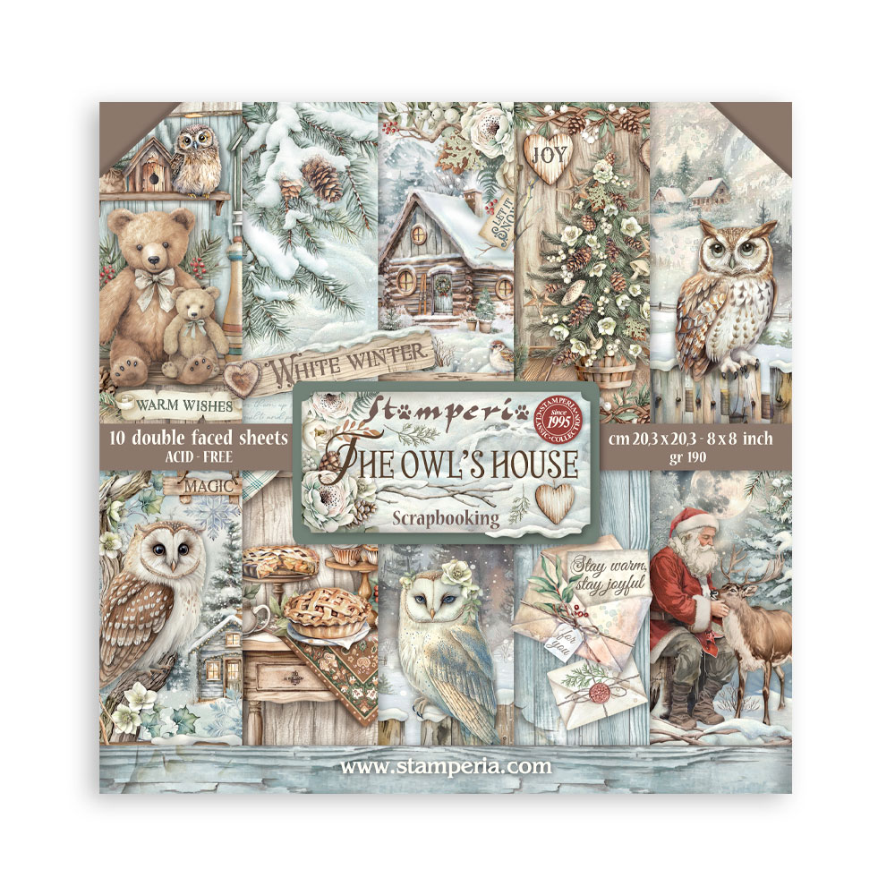 Stamperia - The Owl's House - 8" x 8" Double Sided Scrapbooking Pad 