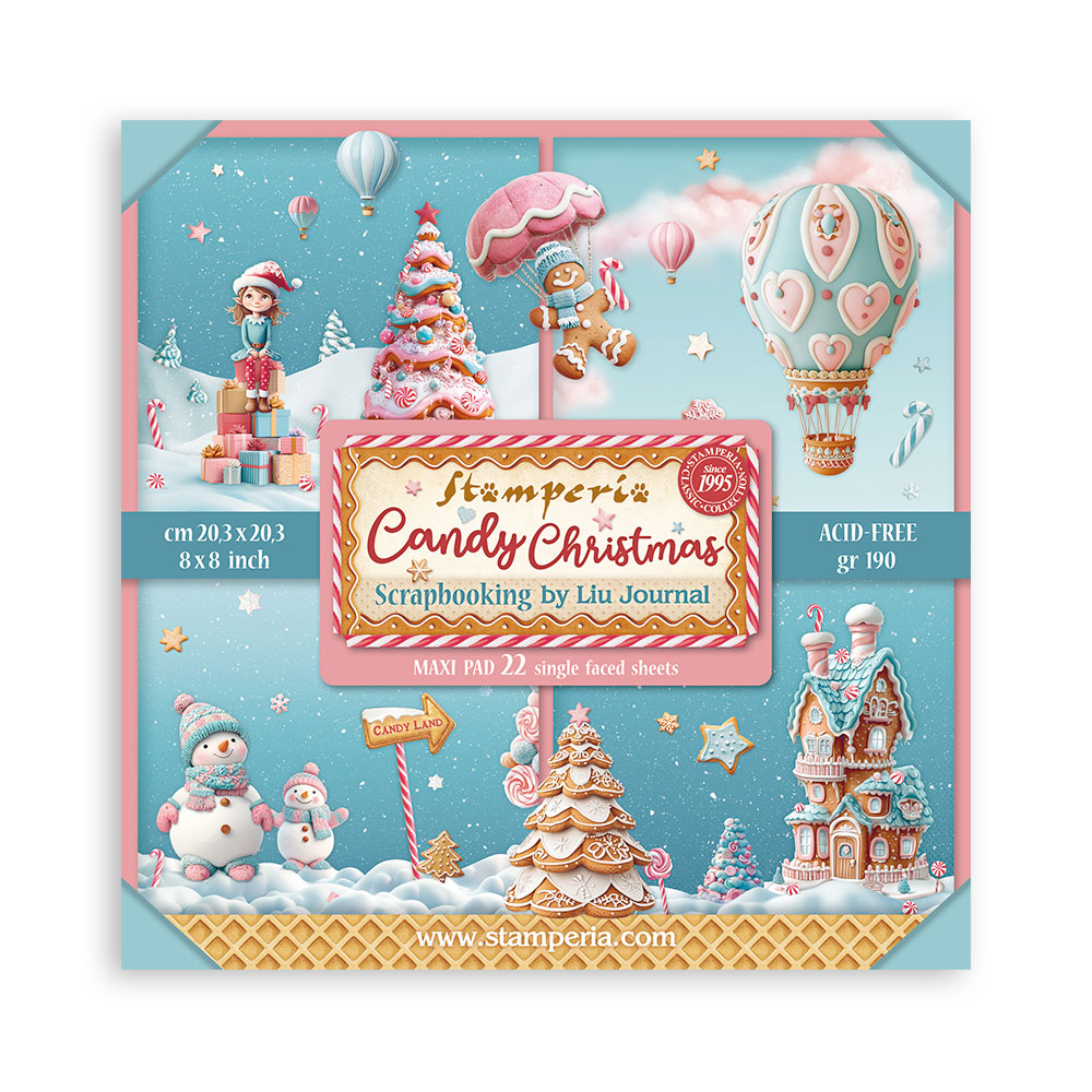 Stamperia - Candy Christmas - 8"X 8" Single Face Scrapbooking Pad 