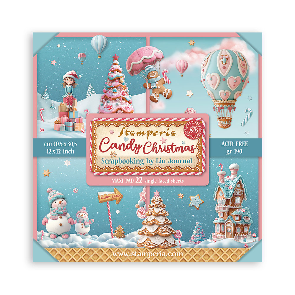 Stamperia - Candy Christmas - 12"x12" Single Face Scrapbooking Pad 