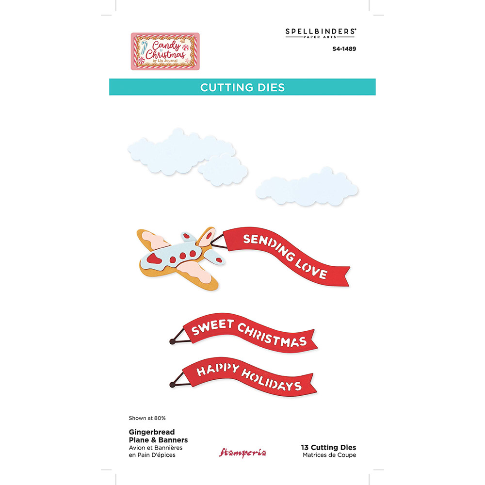 Stamperia - Candy Christmas - Cutting Dies Gingerbread Plane and Banners 