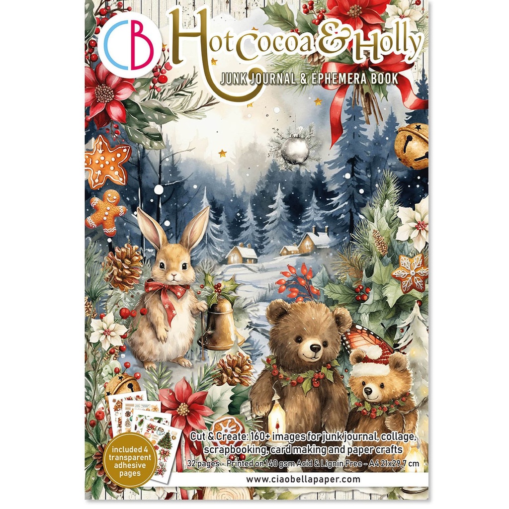 Ciao Bella Ephemera Book Hot Cocoa & Holly  A4 32/Pkg **DUE 31/07/2025**