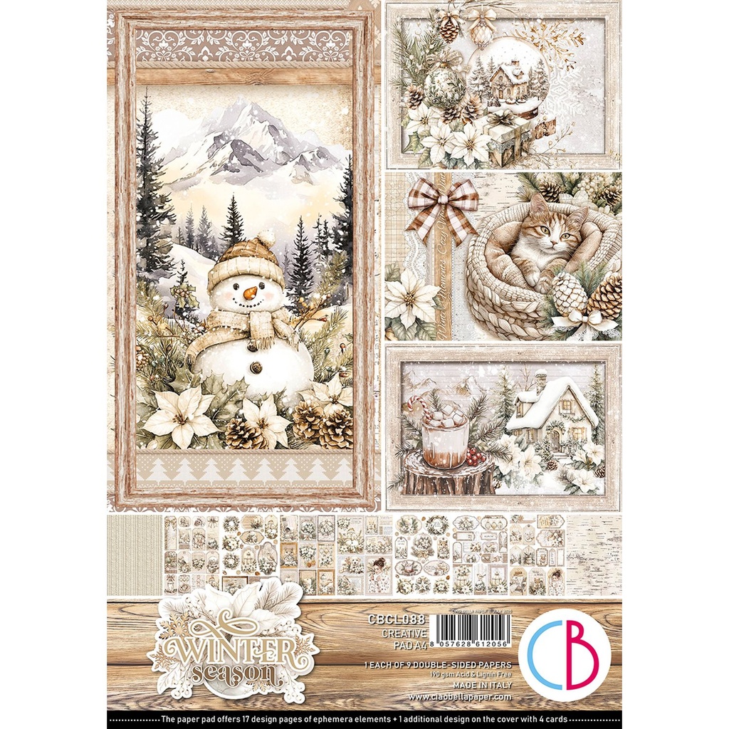 Ciao Bella Winter season  Creative Pad A4 9/Pkg **DUE 31/07/2025**