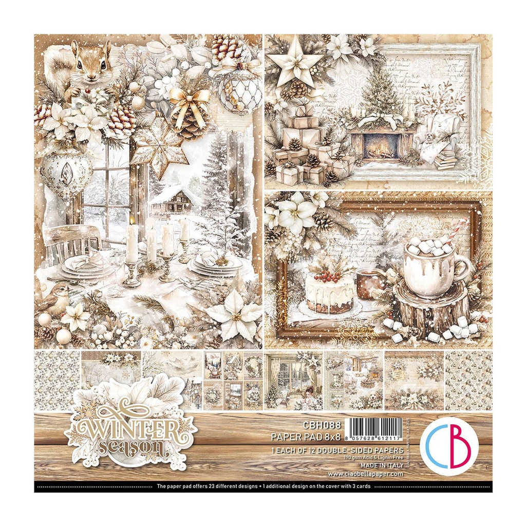 Ciao Bella Winter season  Pad 8"x8" 12/Pkg **DUE 31/07/2025**